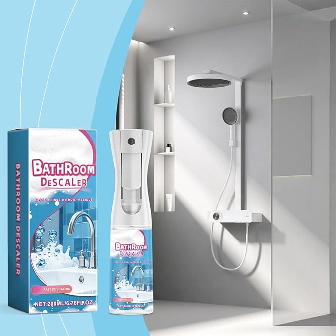 2025 New Bathroom Descaler Foam Cleaner, 6.76 Fl Oz Bathroom Descaler, Stubborn Stains Cleaner, All Purpose Rinse Cleaning Foams Spray for Toilet Bath Shower Glass Sink Cleane (3Pcs)