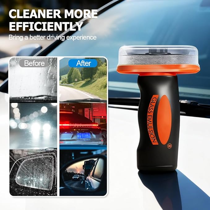 2025 Handheld Glass Oil-Film Remover, New Upgrade Emulsion Cleaner Glass Cleaning Board, Automotive Oil Film Cleaning Brush for Car Windows (1)