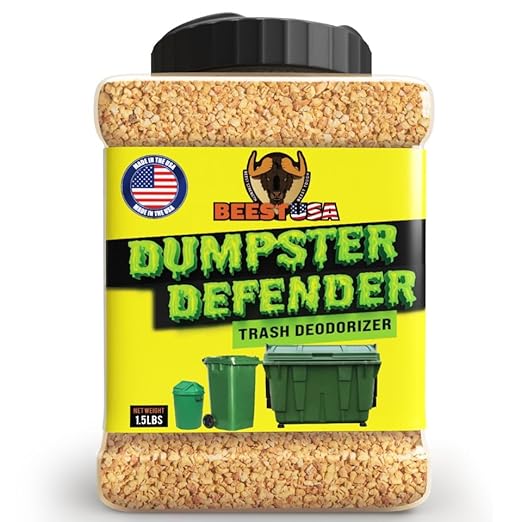 BEEST Dumpster Defender - 1.5lbs Outdoor Trash Can Deodorizer & Liquid Waste Absorber (Made in USA) Biodegradable Trash Can Odor Eliminator - Powerful Garbage Deodorizer for Always-Fresh Bins - 7 Cups