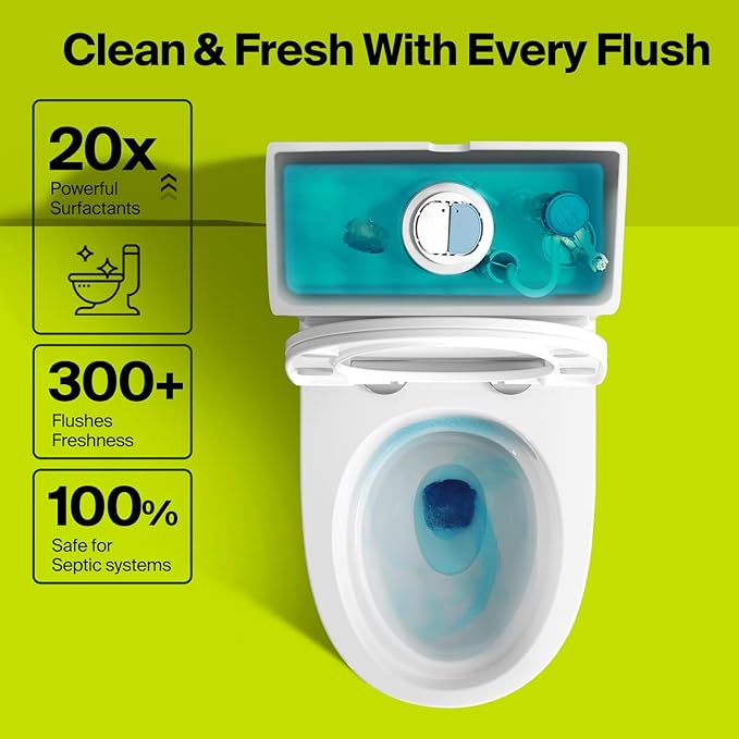 Auto Toilet Bowl Cleaner Tablets, 21 Tabs, Automatic Long-Lasting Blue Toilet Tank Cleaner, Septic-Safe, Helps Reduce Hard Water Stains, Easy to Use