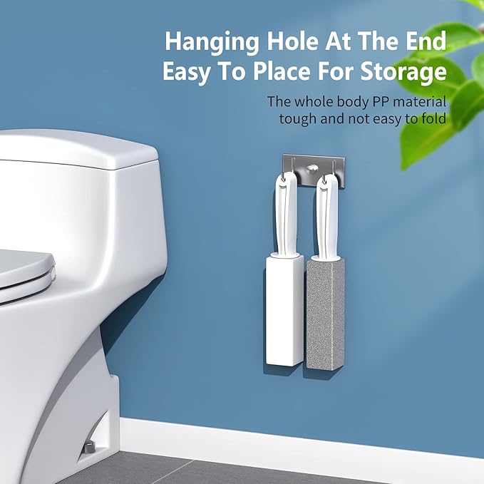 Toilet Bowl Cleaner Pumice Stone -Hard Water Stain Remover with Ergonomic Handle, Powerfully Removes Toilet Bowl Rings，Rust &Lime，Ideal for Toilet Brush/BBQ Grills/Sink/Pool/Bathroom【2Pack】