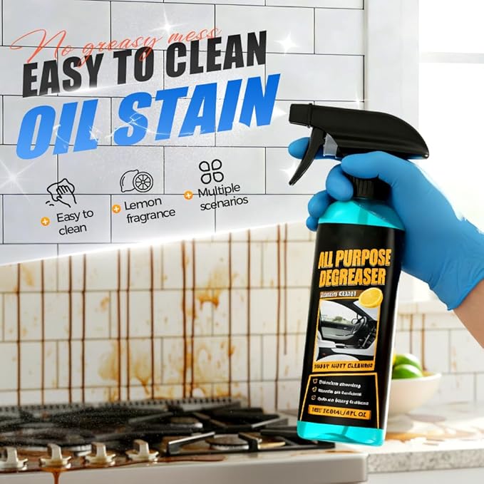 PVZXR All Purpose Degreaser for Car and House, 2026 New Heavy Duty Degreaser | Convenient Oil Stain Remover, Cleaning Solution For Car House Oven Stove Cooktop Counter Quick Stain Removal (3PCS)