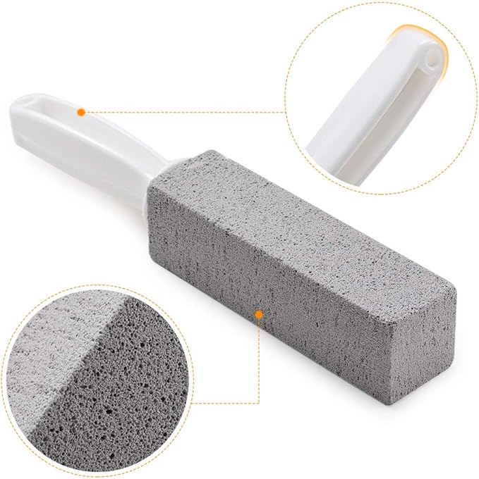 2 Pack Toilet Cleaner Hard Water Build up Remover with Ergonomic Handle, Pumice Stone Cleanning Tool Stain Hard Water Ring Cleaner for Toilet, Pool, Bathroom, Sink