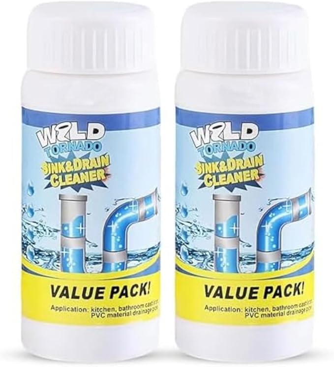 Drain Cleaner — Drain Powder, Powerful Sink and DrainCleaner Powder, Fast Foaming, Powerful Stain Removal (2 pcs)
