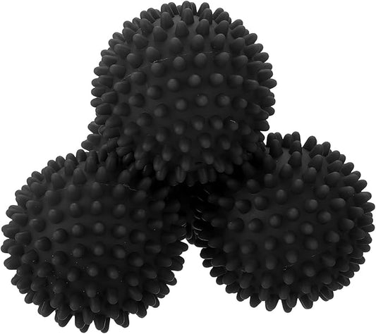 uxcell 4pcs Reusable Laundry Dryer Balls Vinyl Drying Balls for Reduce Wrinkles Static Fabric Softener Reduce Drying Time Save on Energy, Black