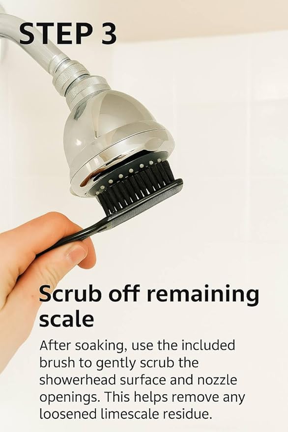 Shower Head Cleaner & Descaling Kit – Removes Calcium, Limescale & Hard Water Deposits – Eco-Friendly Vinegar & Citric Acid Formula with Tools