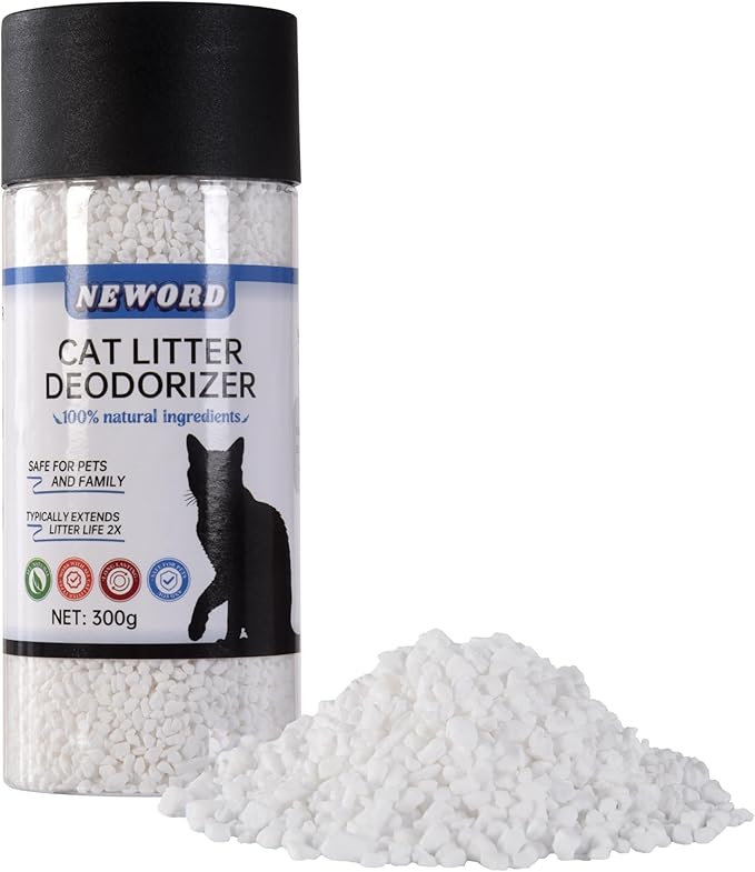 NEWORD Crystals Cat Litter, 0.66 LBS Odor Eliminator for Cat Litter Box, Keep Fresh & Odor-Free, Natural & Safe for Cats, Long-Lasting Odor Control, Extends Litter Life by 2X