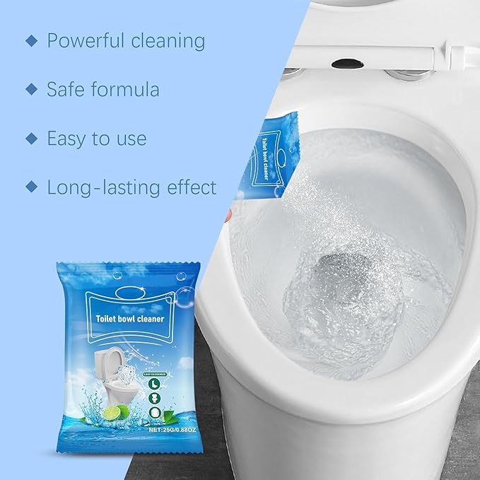 Splash Toilet Cleaner, New Foaming Bowl Toilet Cleaner, Bowl Powder Bathroom Sink and Drain Powder(2 Box 12 Bags)