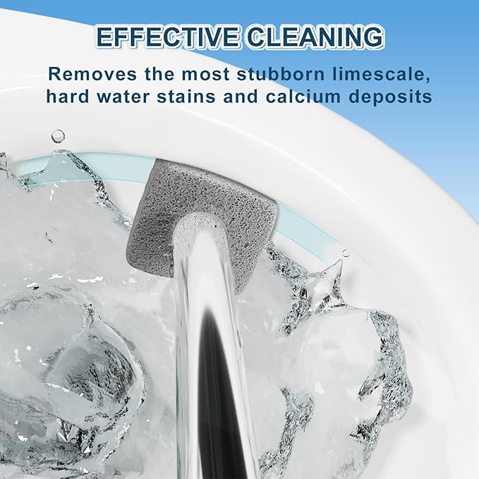 Pumice Stone Toilet Bowl Cleaner,16.7Inch Toilet Pumice Stone with Handle Cleans Hard Water Ring Calcium Buildup&Stains for Toilet Bath Kitchen Household Cleaning