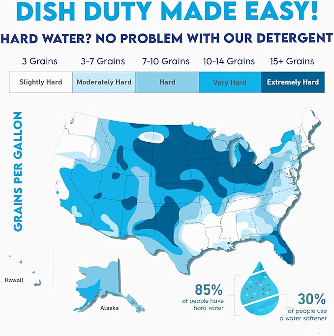 Dishwasher Powder Detergent with Phosphate(Pack of 2). The Best Dishwasher Detergent for Spotless Dishes in Hard Water! ALL-IN-ONE (Soak, Wash & Rinse),(7.5 lbs.)