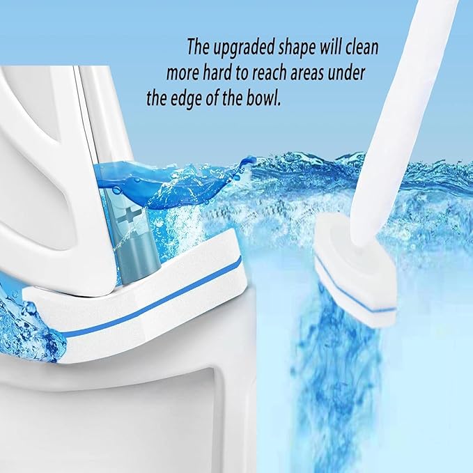 Disposable toilet brush head refill, with blue cleaner, 50 pcs