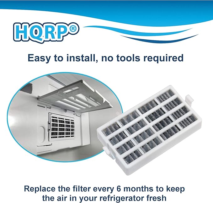 HQRP 5-Pack FreshFlow AIR1 Fridge Air Filter Replacement for Whirlpool W10311524 / 2319308 / W10335147 Activated Carbon Odor Absorber