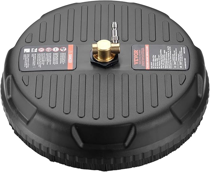 VEVOR Universal 15" Pressure Washer Surface Cleaner, Pressure Washer Attachment 4000 Max PSI, 1/4" Quick-Connect Connector Concrete Cleaner, Heavy Duty Power Washer for Floor Driveway, Patio,Sidewalk