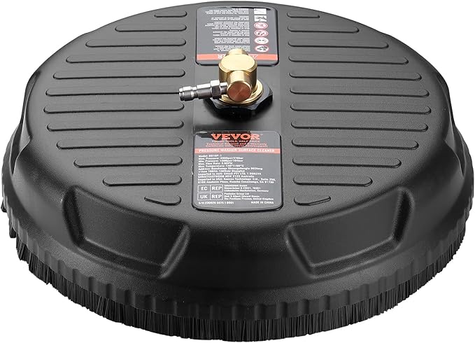 VEVOR Universal 15" Pressure Washer Surface Cleaner, Pressure Washer Attachment 4000 Max PSI, 1/4" Quick-Connect Connector Concrete Cleaner, Heavy Duty Power Washer for Floor Driveway, Patio,Sidewalk