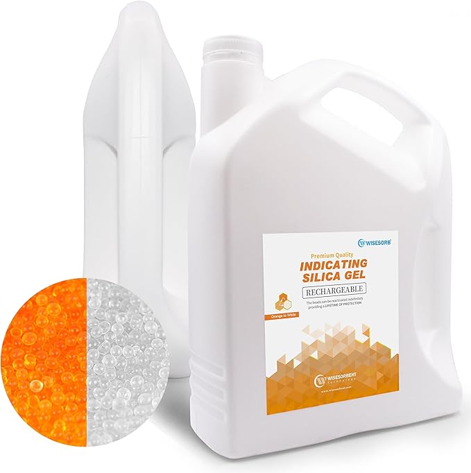 [45 LBS] Orange Premium Indicating Silica Gel Beads (Industry Standard 3-5 mm) - Reusable Desiccant Beads Silica Gel Dehumidifier