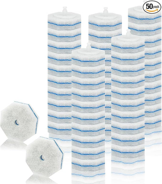 50PC Toilet Bowl Wand Refills, Disposable Toilet Brush Heads, Wall Mounted Scrubber Refill, Cleaner Refill Pads with Most Brushes for and Bathroom Cleaning