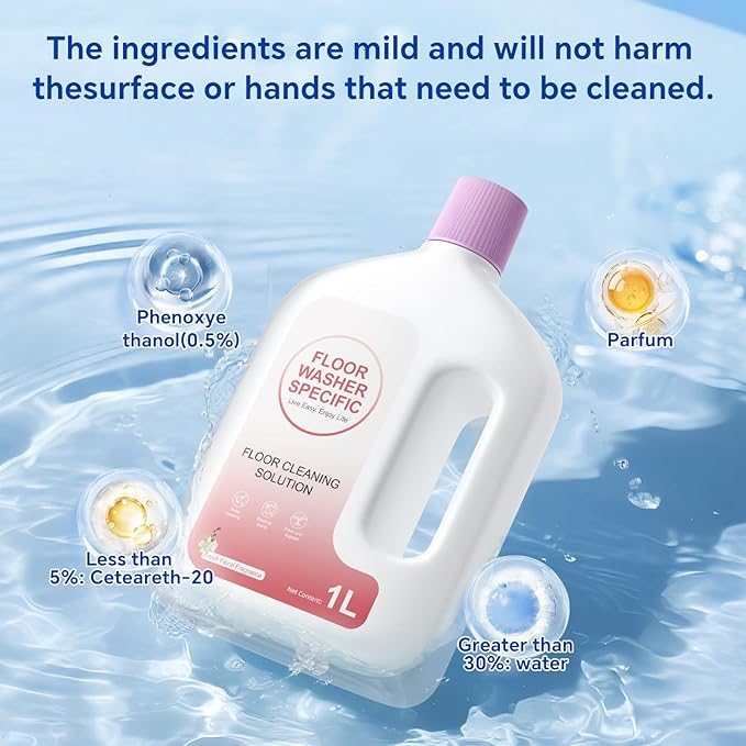 Fresh Floral Fragrance Deodorizing Solution Refill, Compatible for Tineco Cleaning Solution, Residue & Streak Free, Suitable for All Robot Vacuum Cleaners and Wireless Wet Dry Dual-Use Vacuum Cleaners