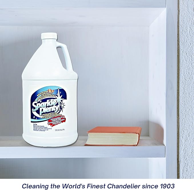 Sparkle Plenty Chandelier Cleaner Drip Dry Spray No Wipe -Dust Remover & Streak Free Glass Cleaner Spray for Chandelier Crystals &Window Screen Surface -Versatile Household Cleaning Supplies(1 Gallon)