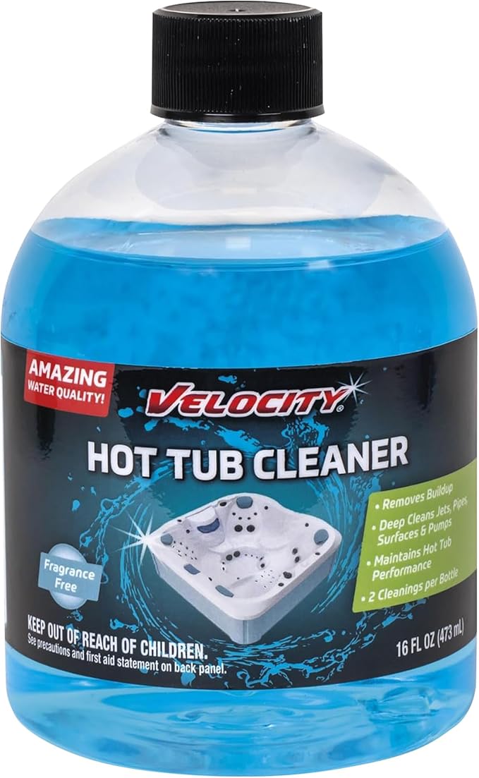 Velocity Hot Tub Cleaner – 2 Uses Per Bottle. Spa Cleaner, Removes Buildup for Instant Clear Water
