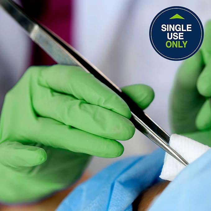 HALYARD Micro Surgical Gloves Sterile Polyisoprene Individually Wrapped Pairs Powder Free Medical Disposable Gloves, 7.9 mil, Size 9.0 XL, Green, SGL90090 (Box of 50 Pairs - 100 Total)