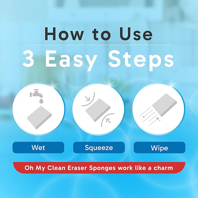 (100 Pack) Extra Large Eraser Sponge - Extra Thick, Long Lasting, Premium Melamine Sponges in Bulk - Multi Surface Power Scrubber Foam Cleaning Pads - Bathtub, Floor, Baseboard, Bathroom, Wall Cleaner