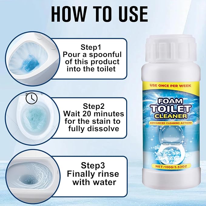 Foam Toilet Cleaner, 2025 NewToilet BowlCleaner, Advanced Toilet Cleaner for Home Bathroom, Powerful Instant Bowl Cleaners for Toilets Squatting Pans