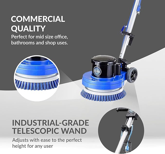 Prolux Core 13 inch Electric Floor Buffer Scrubber and Polisher Machine - All Floor Surfaces