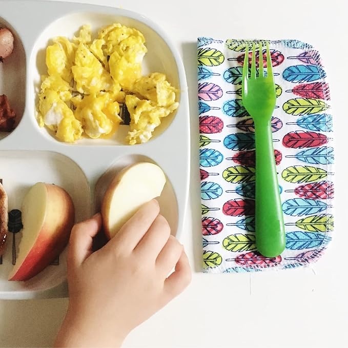 Marley's Monsters Reusable Cloth Wipes - 24 Count Pack - Washable, Cotton, Paperless Wipes (Earthy Rainbow)