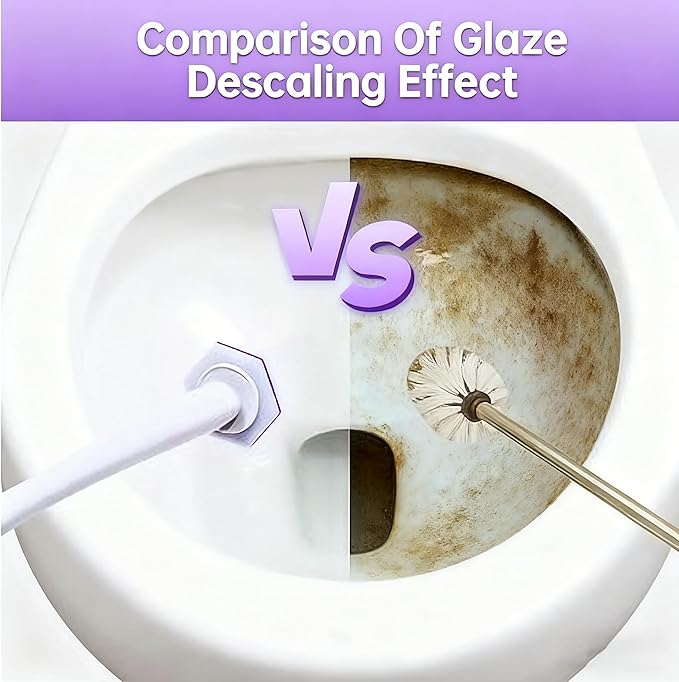 Disposable toilet brush head refills, with purple cleaning agent lavender fragrance, 50 pieces (Lavender)