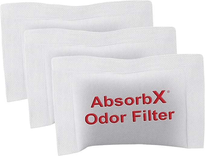 iTouchless AbsorbX 3-Pack Trash Can Odor Filter, All-Natural Activated Charcoal Deodorizer for 8 Gallon and Larger iTouchless Trash Cans with Filter Compartment