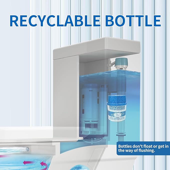 6Pcs Enzymatic Toilet Bowl Cleaner Bottles,Long-Lasting Toilet Tank Cleaner,Automatic Toilet Bowl Cleaner Tablets in Bottles for Tank Bathroom High-efficiency Deodorization Powerful Cleaning