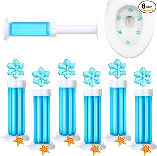 6 Pcs Toilet Gels 84 Count 1 Kind Flower Stamp Bowl Gel Scent Toilet Stain Removal Cleaner Air Freshener Flower Stamps Pack for Bathtubs Bathroom