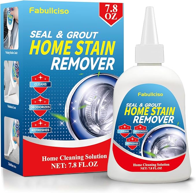 Home Stain Remover Gel – Stubborn Stain Cleaner No Harsh Scrubbing Required (Front Loader Washing Machine Seal Washing Machine Seals, Sinks & Tiles | No-Slip Formula | 5H Penetration)
