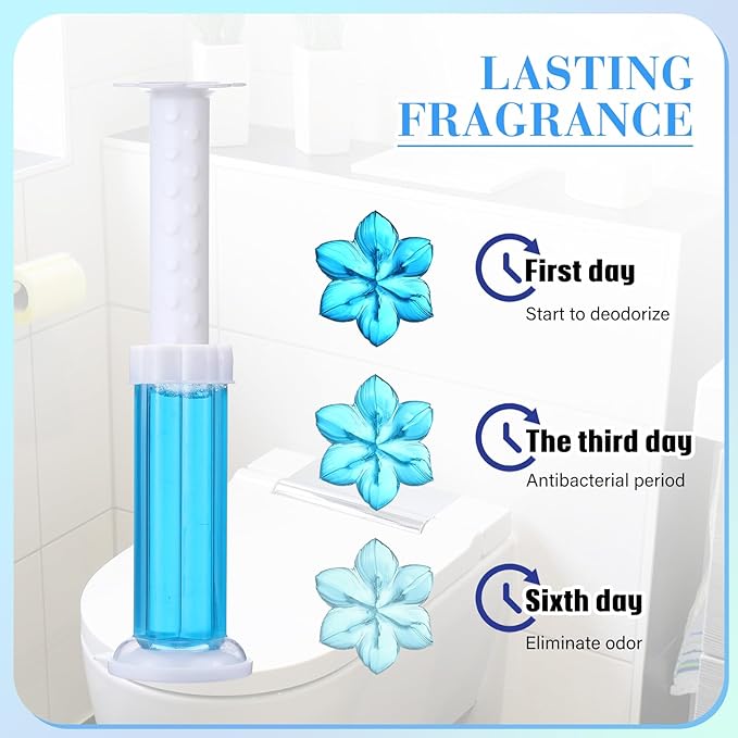 6 Pcs Toilet Gels 84 Count 1 Kind Flower Stamp Bowl Gel Scent Toilet Stain Removal Cleaner Air Freshener Flower Stamps Pack for Bathtubs Bathroom