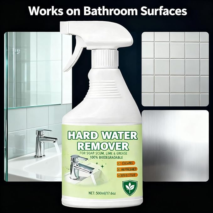 SCUM BUM Hard Water Remover, Shower Cleaner for Shower, Glass, Toilet, Water Pipe, Tub & Sink 500 ml/17.6fl oz