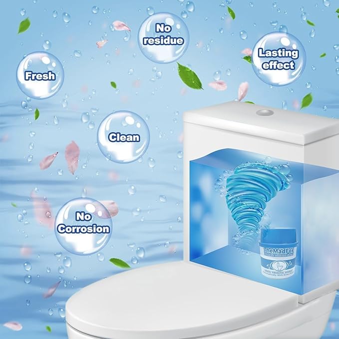 6Pcs Enzymatic Toilet Bowl Cleaner Bottles,Long-Lasting Toilet Tank Cleaner,Automatic Toilet Bowl Cleaner Tablets in Bottles for Tank Bathroom High-efficiency Deodorization Powerful Cleaning