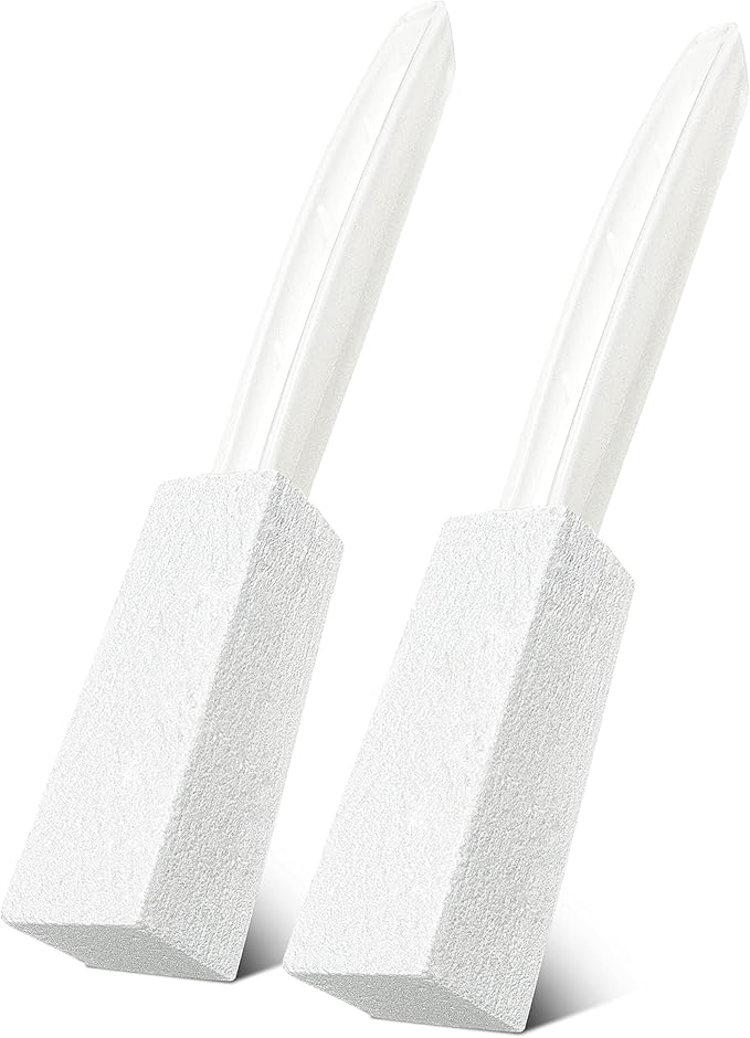 2 Pack Toilet Cleaner Hard Water Build up Remover with Ergonomic Handle, Pumice Stone Cleanning Tool Stain Hard Water Ring Cleaner for Toilet, Pool, Bathroom, Sink