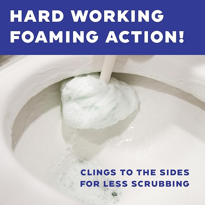 Don Aslett Johnny Mop & Safety Foam Toilet Bowl Cleaner (Two 32 Oz Bottles) Set | Acidic Detergent and Deodorizer | 14" Handle to Easily Clean Toilet or Shower | Scratch Free Bowl Swab