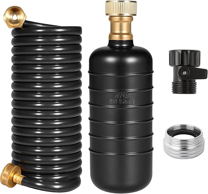 Drain Bladder Kit, Drain Cleaning Bladder With Water Stop Valve Faucet Adapter And 16 3/8ft Garden Hose, Drain Blockage Unclog Kit For Bathroom Drains Kitchen Sinks, Fit 4 To 6 IN Drain Pipes