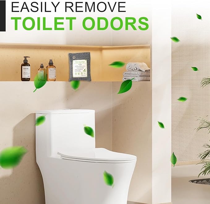 Activated Charcoal Odor Absorber (4x200g Large + 2x75g Small), Bamboo Charcoal Air Purifying Bag, Odor Deodorizer and Eliminator for Cars, Refrigerators, Shoes, Pets, Closets, and More.