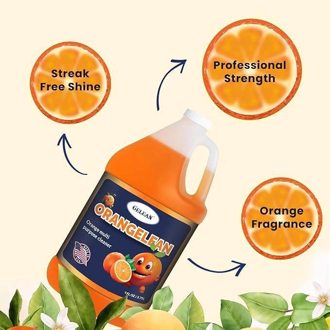Multi Purpose Cleaner Pet Odor eliminator 64oz - Concentrate MAKES 32 GALLON - MADE IN USA- pH Neutral - Strong Floor Cleaner Odor eliminator - Stain Remover Cleaner & Deodorant (64 Fl Oz, Orangelean)