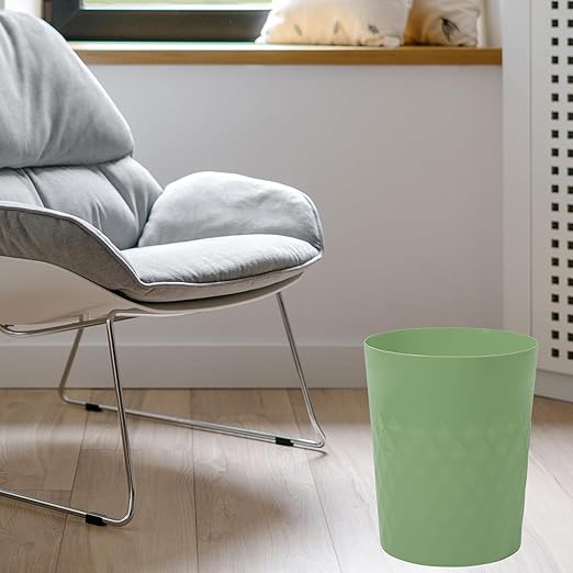 JiatuA 3 Pack Small Trash Can with Trash Bags Bathroom Garbage Bin Round Plastic Waste Basket for Kitchen, Bedroom, Office, College Dorm, Craft Room, Green