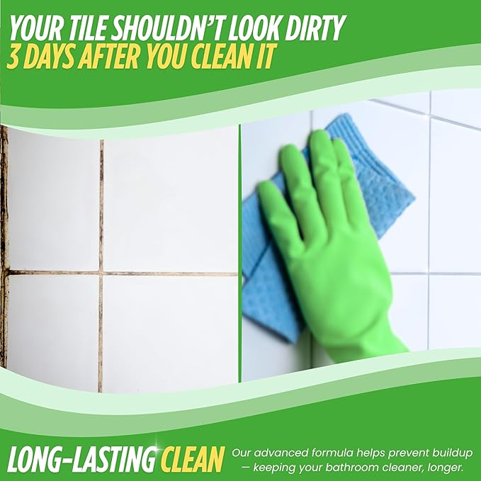 Oh Yuk Tub and Tile Cleaner – All-in-One Spray for Tubs, Tile, Shower Walls, and More | Removes Soap Scum and Residue | Biodegradable, Vegan, Cruelty-Free Formula | Made in USA