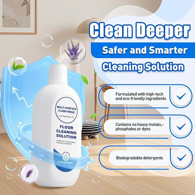 2L Floor Cleaner Compatible with Tineco Cleaning Solution,Multiple Hard Floors for All Robot Vacuums with Mopping and Wireless Wet Dry Dual-Use Vacuum Cleaners（4 Bottle ）