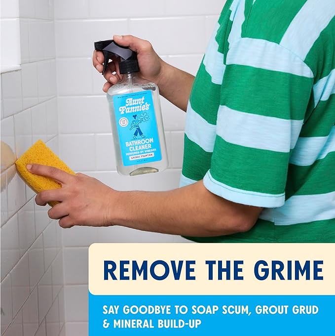 Aunt Fannie's All Purpose Bathroom Cleaner Vinegar Spray for Shower, Tub, Toilet, Tile, Sink and Fixtures, 16.9 Ounces (Pack of 1)