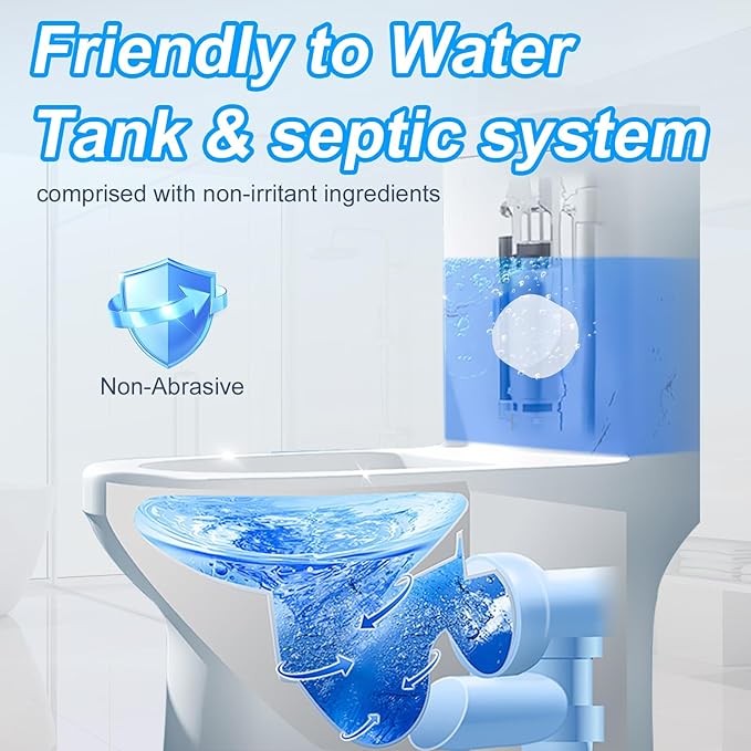 KIISIISO Toilet Bowl Cleaners Tablets(12 Pack), Household Lime Rust Removers, Automatic Toilet Tank Cleaner, with Sustained Release Technology for Bathroom Cleaners