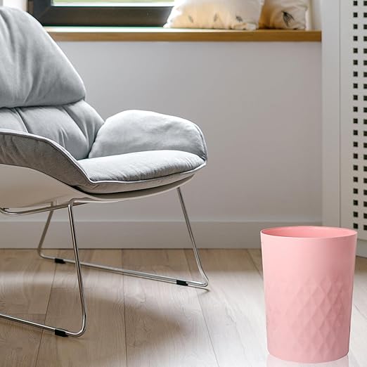 JiatuA 3 Pack Small Trash Can with Trash Bags Bathroom Garbage Bin Round Plastic Waste Basket for Kitchen, Bedroom, Office, College Dorm, Craft Room, Pink