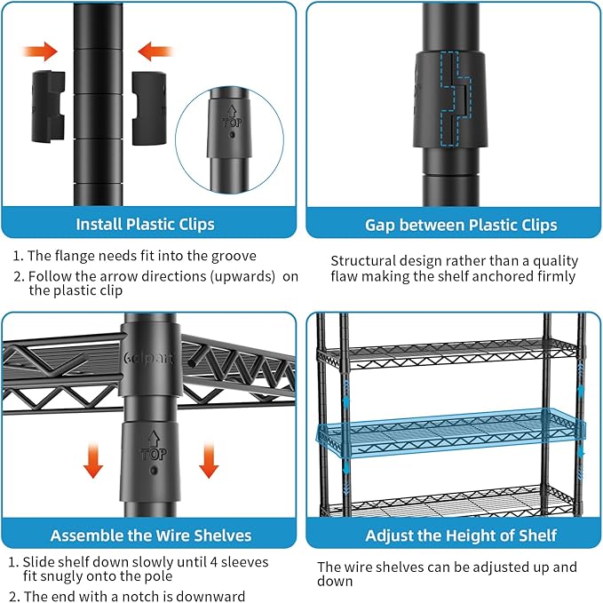 Heavy Duty Clothes Rack Rolling Garment Rack,Adjustable Wire Shelving Clothing Racks for Hanging Clothes with Hanger&Double Basket,Freestanding Metal Wardrobe Storage Portable Closet