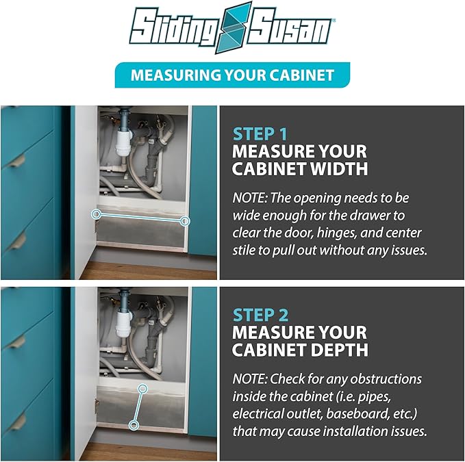 SlidingSusan Pull Out Drawer Organizer for Cabinets, Gliding Soft Close Shelves for Kitchen, Pantry, Bathroom, & Storage Organization, Hard Rock with MDF Core, 14 Inch Wide x 21 Inch Deep