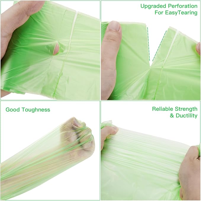 1.2 Gallon Mimi Compostable Trash Bags - (Fit1-1.3Gallon) Small Garbage Bags Green Biodegradable 5 Liter 100 Count Unscented For Kitchen Bathroom Car Tiny Waste Basket Liners Strong Inwaysin